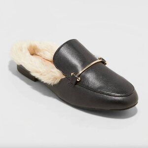 Women's Black Fur-Lined Loafers - Target A New Day